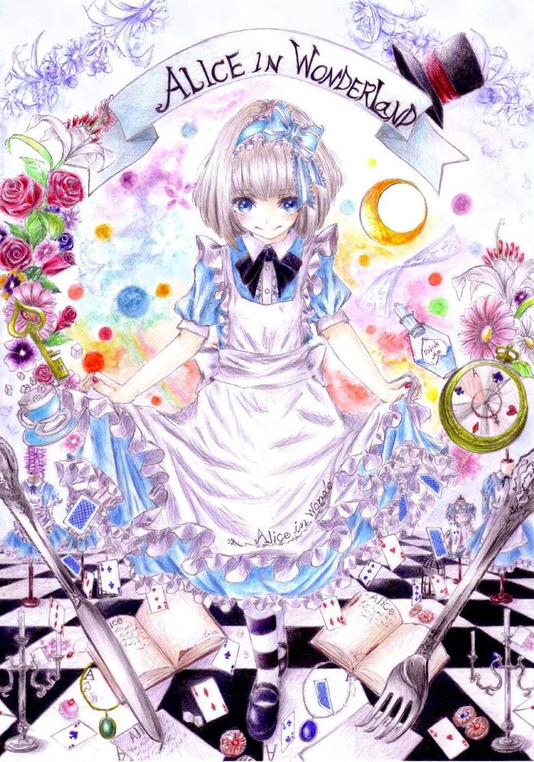 Touhou, alice, traditional, color pencil, transparent watercolor, please post the making-of, alice margatroid, Lolice, Touhou Project 100+ bookmarks