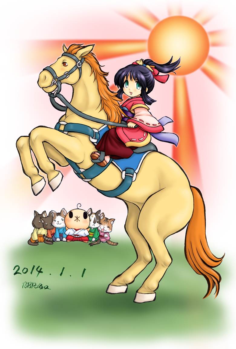 2014年年贺イラスト|ポポロ谷口的俊俏的马插画图片