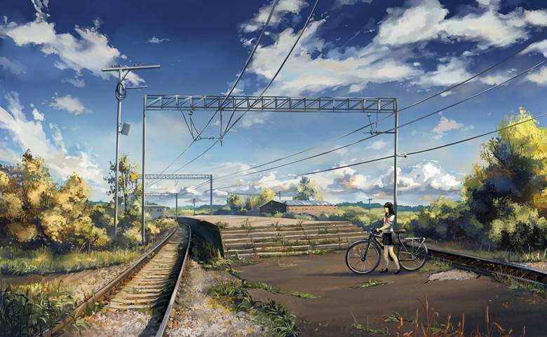 Old railway|Naoki的夏天好风景插画图片