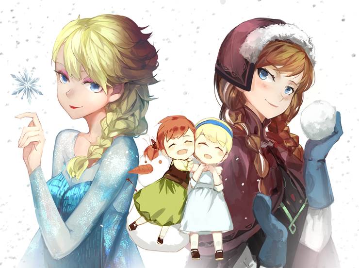 Frozen Sisters|插画师saberiii的冰雪奇缘插画图片