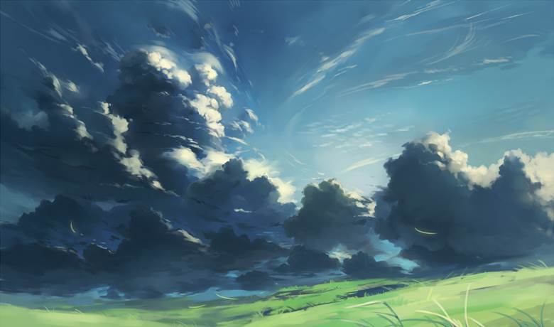 入道云|幻想绘风的pixiv风景壁纸插画图片