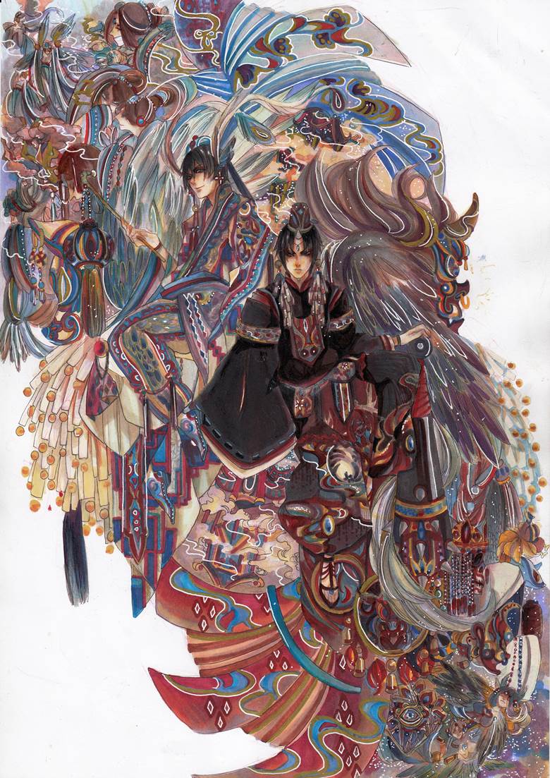 神兽与鬼神 任比花蛟的鬼灯的冷彻插画图片 Bobopic
