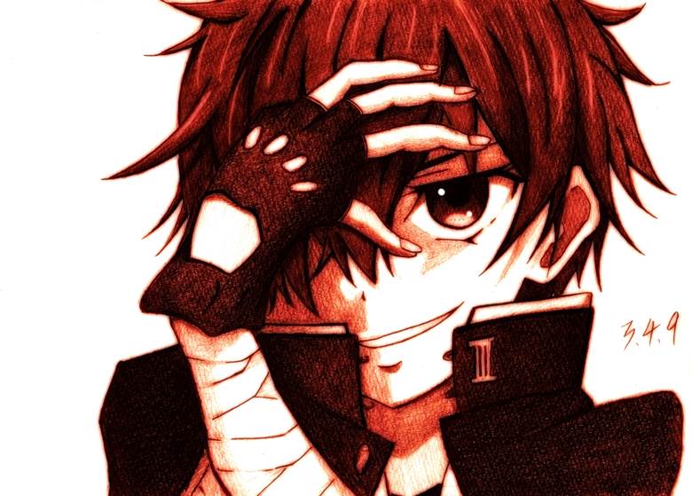 手绘, 自动铅笔, i tried drawing this, 中二病也要谈恋爱！, Yuuta Togashi