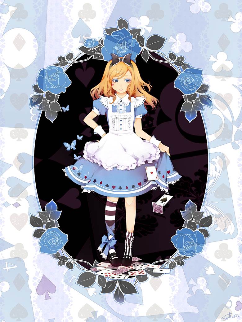 爱丽丝, lolita, rose, 扑克牌, 爱丽丝梦游仙境, 连衫围裙, 玛丽珍鞋