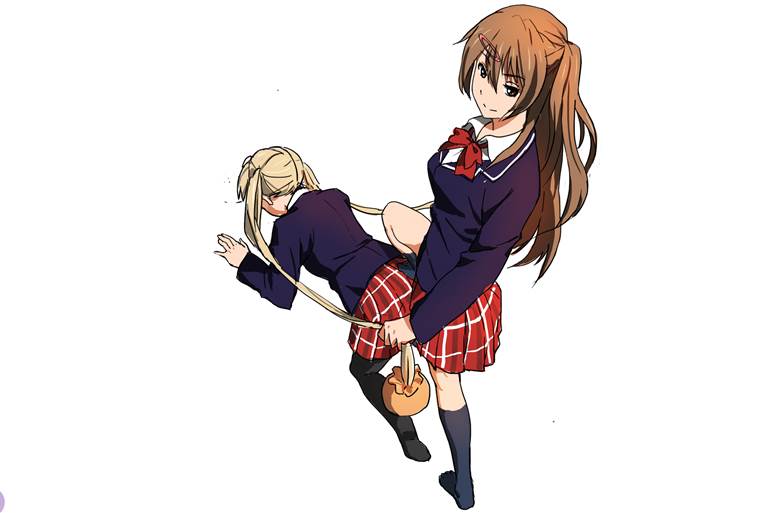 chuunibyou demo koi ga shitai!, doodle, nibutani shinka, dekomori sanae, shoeless, black knee-highs