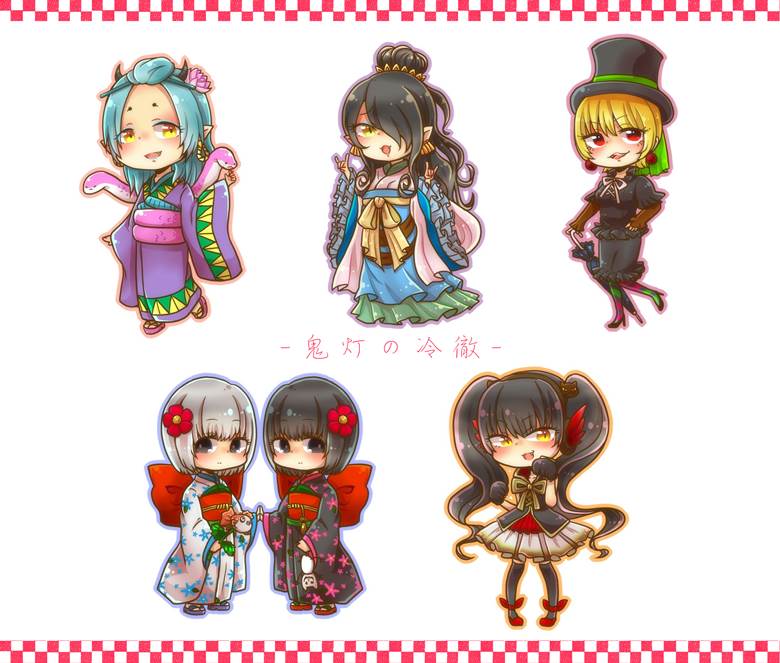 阴阳师山兔与打火机 猫犬的座敷童子插画图片 Bobopic