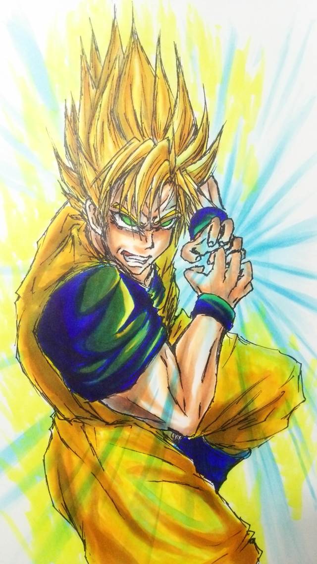 龙珠, Son Goku, 超级赛亚人, copic马克笔