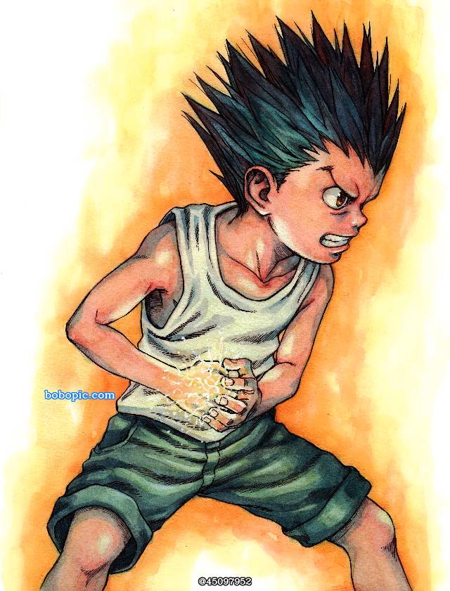 一张gon,水彩,小杰·富力士,全职猎人,杰·富力士,hunterxhunter,小杰绘画图片
