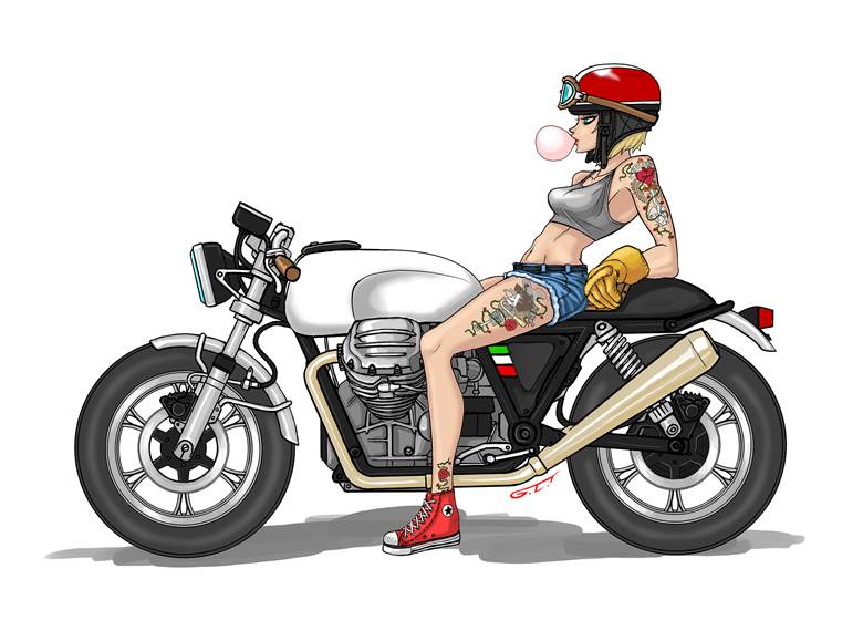 rock girlb|JiLeeMan的pixiv摩托车插画图片