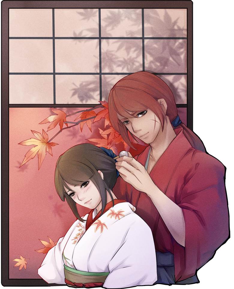 rurouni kenshin, Takeru Satoh, Kamiya Kaoru, himura kenshin, 剑薰, autumn leaves