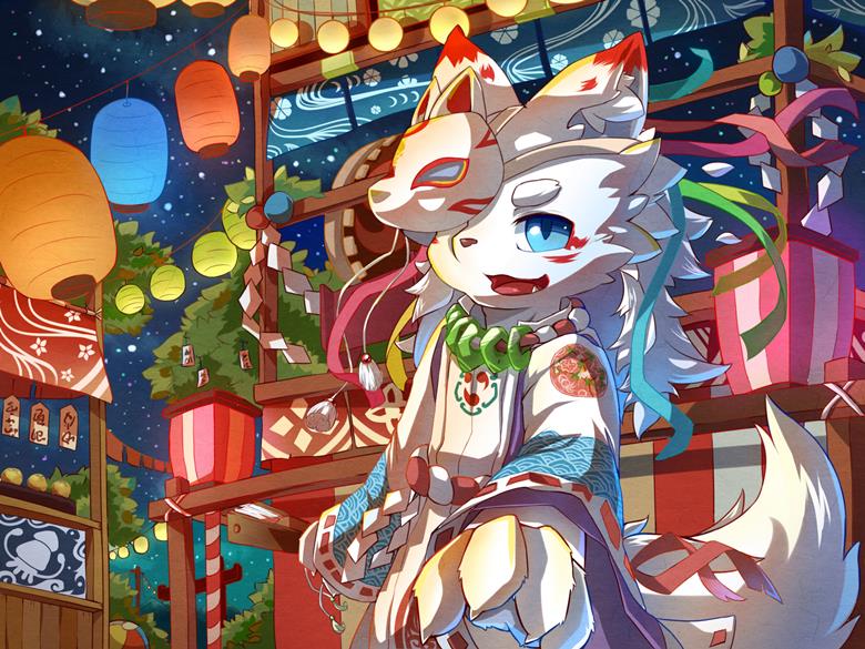 original works, furry, 野兽, furry, summer festival, 兽耳正太