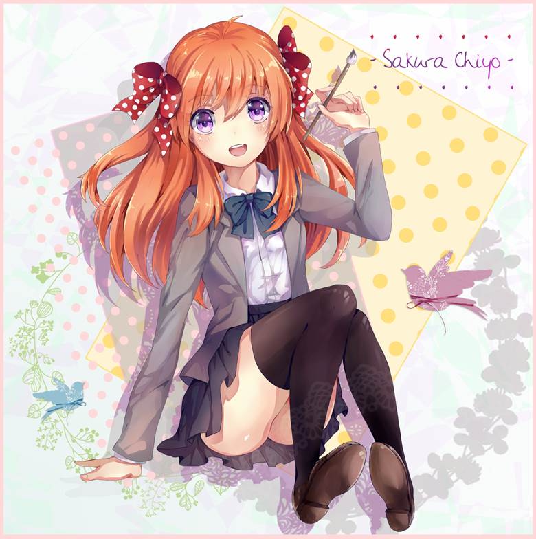 Monthly Girls' Nozaki-kun, Chiyo Sakura, *The creator is non-Japanese, bottomless, knee highs