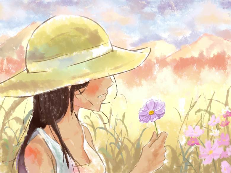 エンゼルと花田|LovisAFiend的草帽少女插画图片