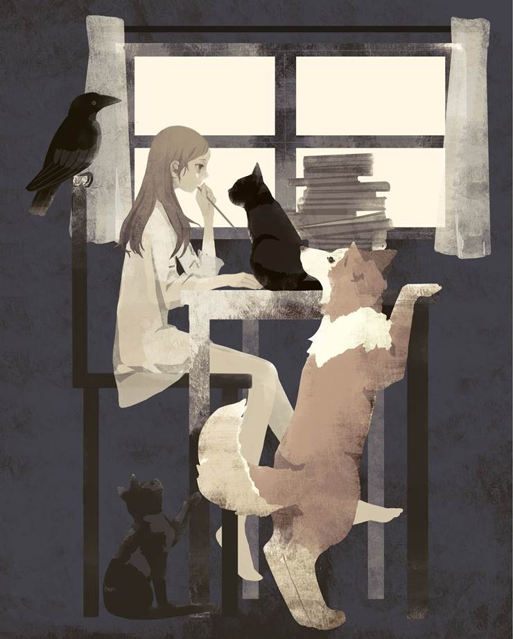 超可爱的小狗动物插画图片，养一只吧快