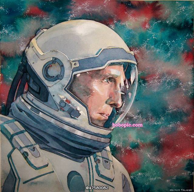 一张illust,水彩,空间,interstellar绘画图片