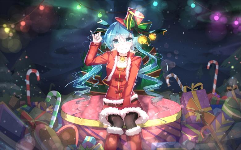 圣诞节, 女孩子, 初音未来, Vocaloid 10000+ bookmarks, 这个初音真美好, Miku must be an angel