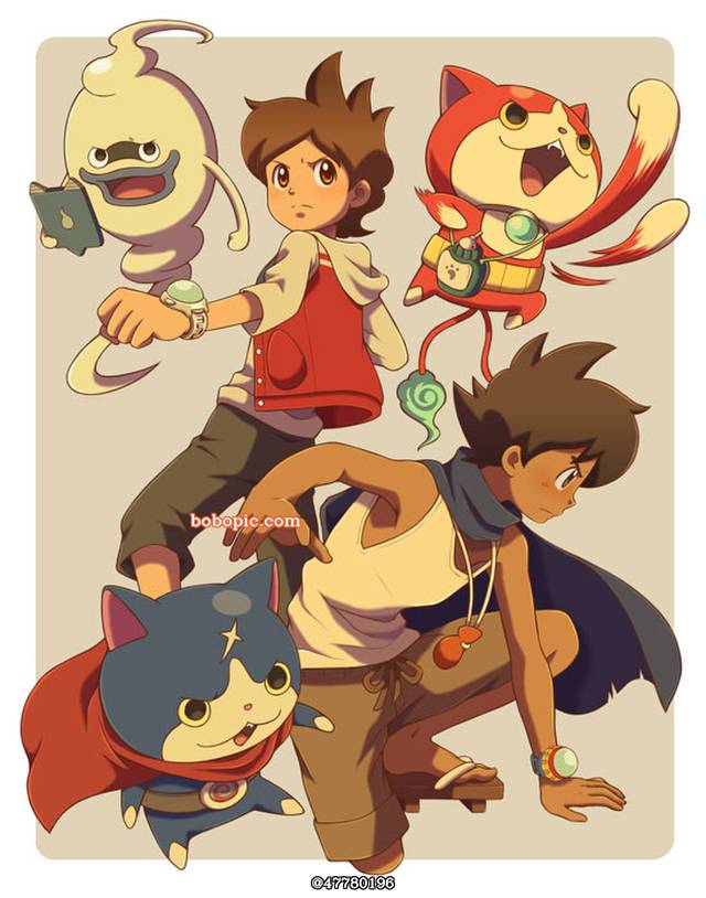一张维斯帕,地缚猫,Hovernyan,Jibanyan,Whisper,妖怪手表绘画图片