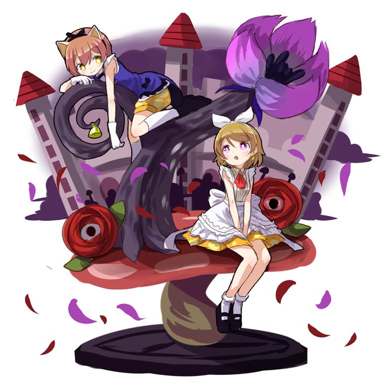 Love Live!, hoshizora rin, 小泉花阳, Rin/Hanayo, 花阳亲, 爱丽丝梦游仙境, Love Live! 1000+ bookmarks