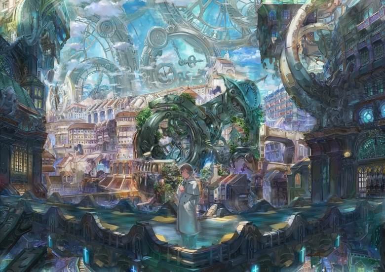 young girl, background, 原创, 风景, atmosphere, science fiction, city, 风景100收藏