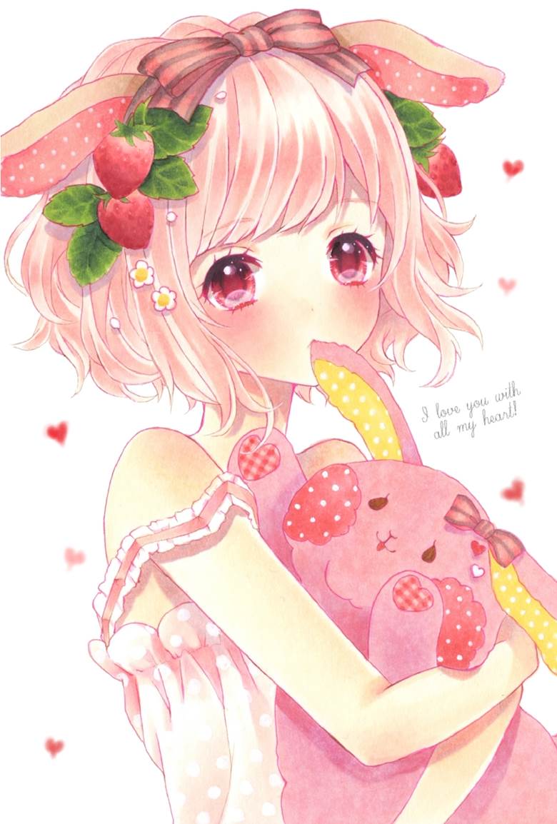 copic, traditional, original, incredibly cute, please post the making-of, Amazing arts using COPIC markers, pink hair, original 1000+ bookmarks, bunny ears