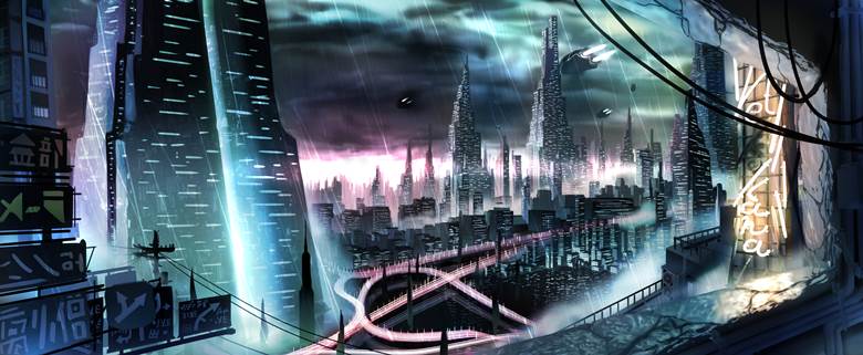 原创, 原创, 风景, 赛博朋克, city, 风景100收藏, background