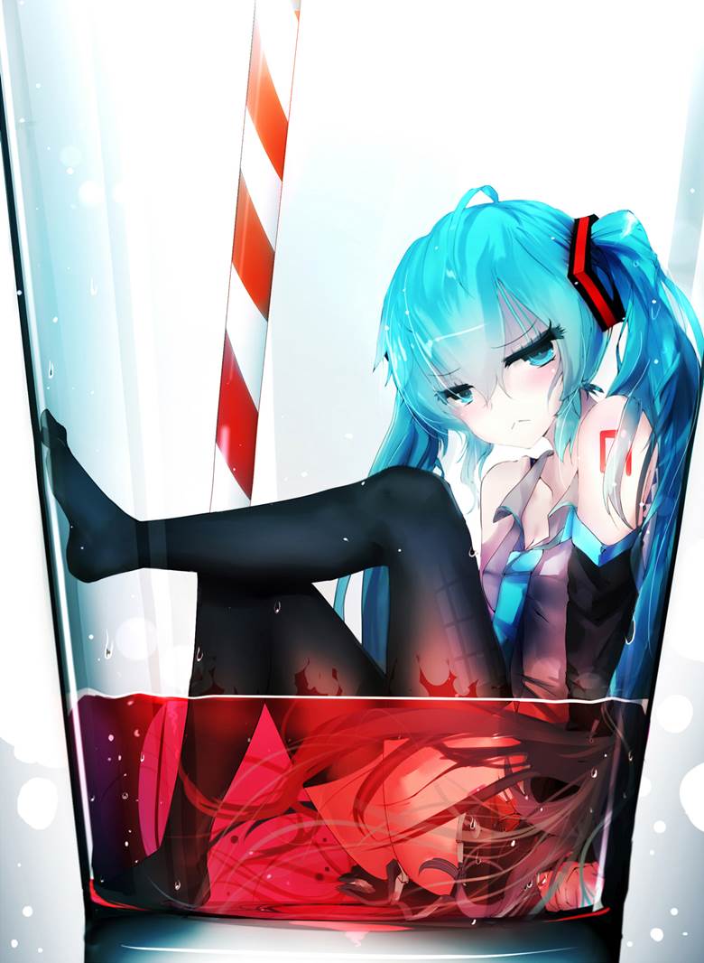 女孩子, 初音未来, 忧郁美学, Vocaloid 10000+ bookmarks, 玻璃之中, 这个初音真美好