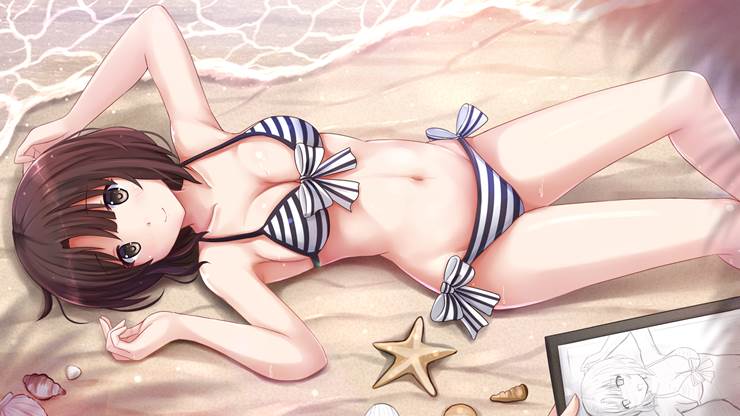 MegumiKato~bikiniver.|插画师kazenokaze的冴えカノエンドカード插画图片