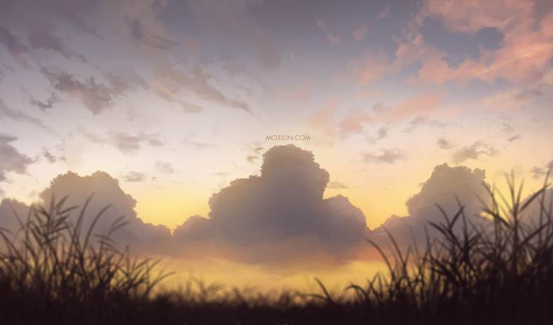 dusk, background, 风景, 云, sunset