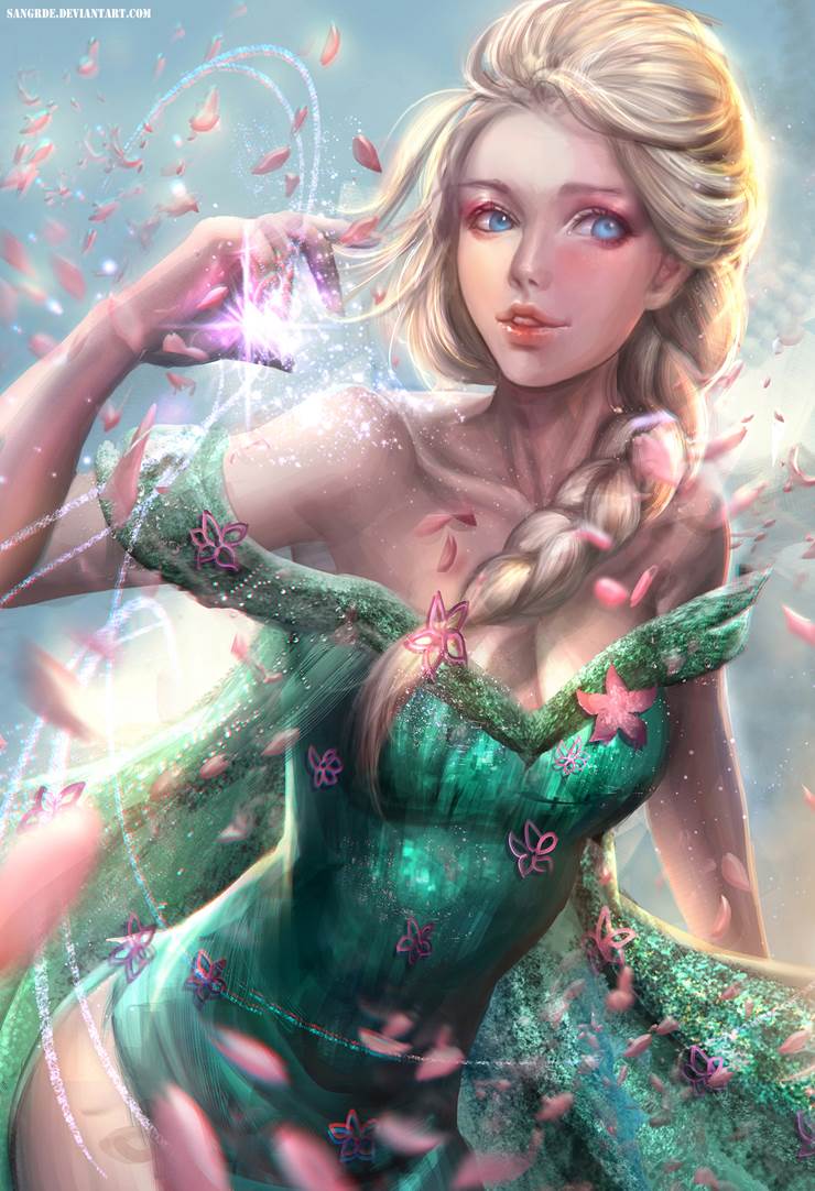 Elsa- Frozen Fever|插画师SiZNA的冰雪奇缘插画图片