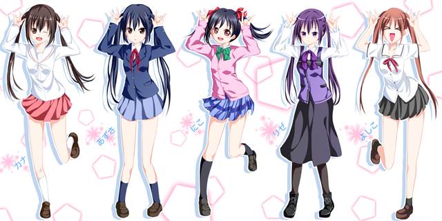 Kana Minami, azusa nakano, 矢泽妮可, 理世, Yoshiko Hanabatake, Love Live, 轻音少女, 南家三姐妹, 请问您今天要来点兔子吗？, 天天座理世