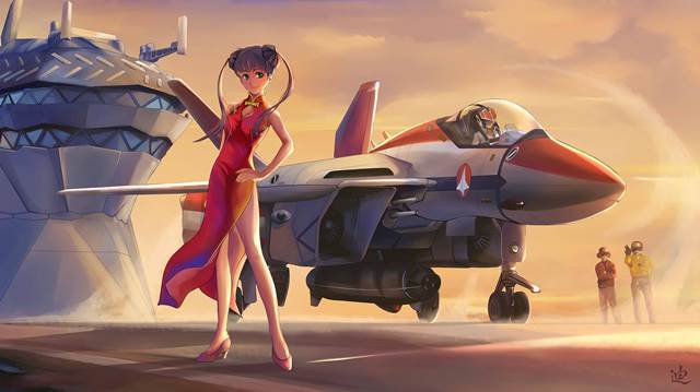 超时空要塞Macross, macross, beautiful girl, china, Lynn Minmay, cheongsam