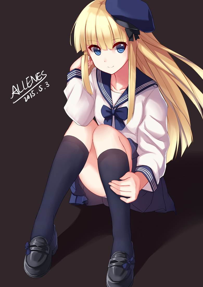 Victoria|ALLENES的水手服JK短裙少女插画图片
