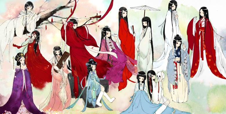 illustration, original works, young girl, baby girl, ancient, 汉服