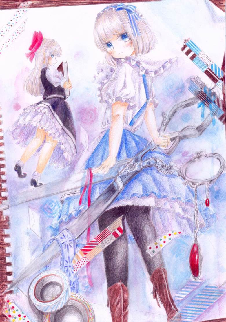 手绘, 彩色铅笔, transparent watercolor, 东方, 爱丽丝, 爱丽丝・玛格特罗依德, Touhou Project 100+ bookmarks
