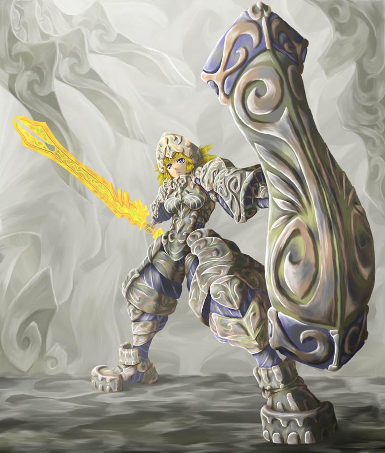 剑术の城|空洞の青的盔甲武士pixiv插画图片