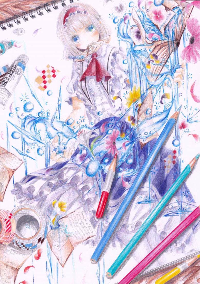 东方, 爱丽丝, 手绘, 彩色铅笔, transparent watercolor, 7/16是七色的人形使之日, 爱丽丝・玛格特罗依德, 卧槽美哭, Alice is cute, 东方Project250收藏