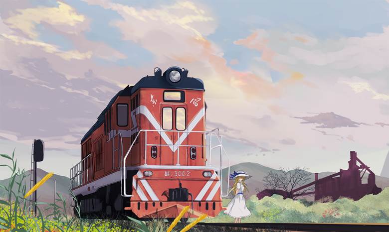 铁路, original works, background, 风景, 云, 夏天, china