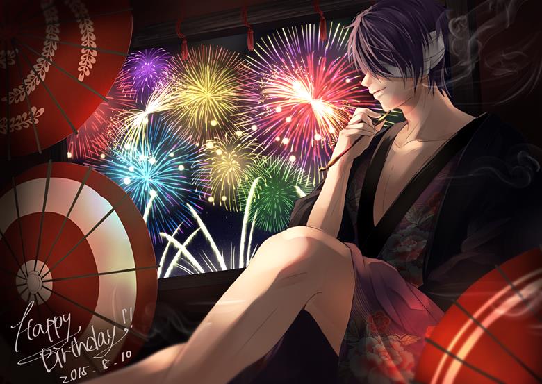 gintama, Shinsuke Takasugi, barefoot, fireworks, Gintama 100+ bookmarks, Japanese-style beauty, Gintama 500+ bookmarks