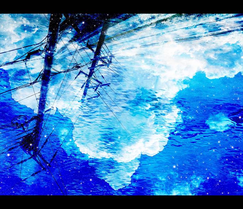 积雨云, 原创, photo manipulation, photo editing, 风景, reflection pool, 蓝, 太美了, 原创3000收藏, scenery 3000+ bookmarks