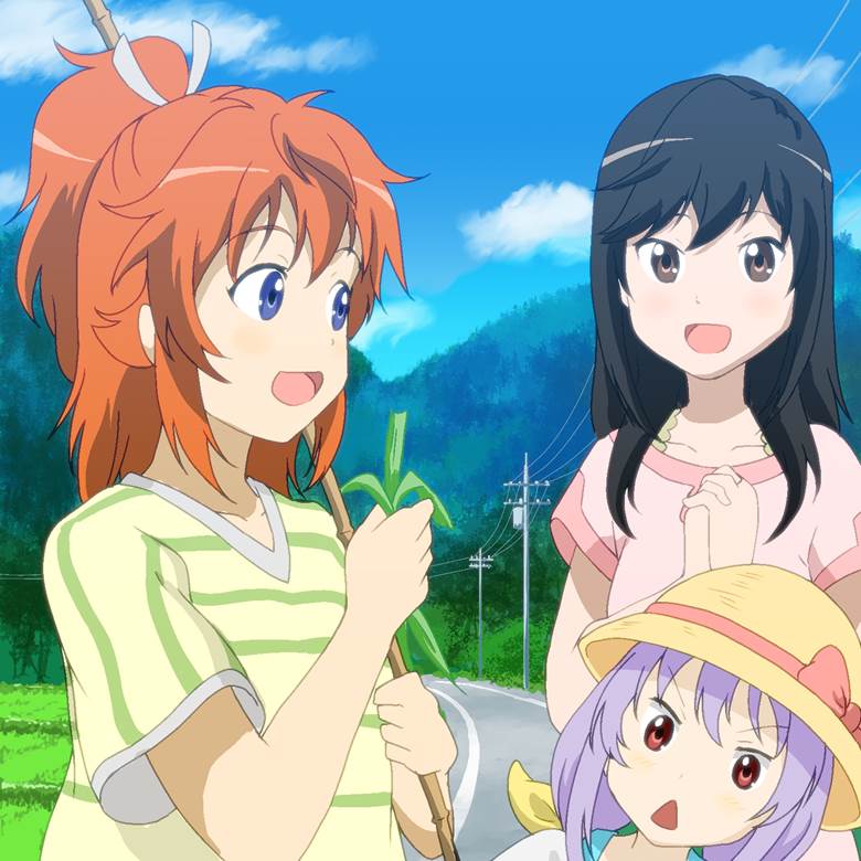 non non biyori, Natsumi Koshigaya, Hotaru Ichijou, Renge Miyauchi, country, nature