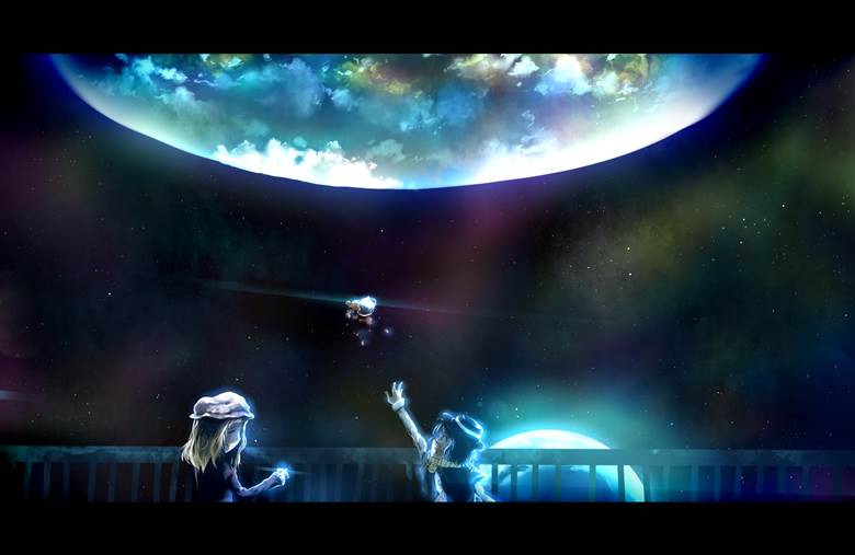 background, hikaru, 东方, 秘封俱乐部, 宇佐见莲子, 玛艾露贝莉·赫恩, universe