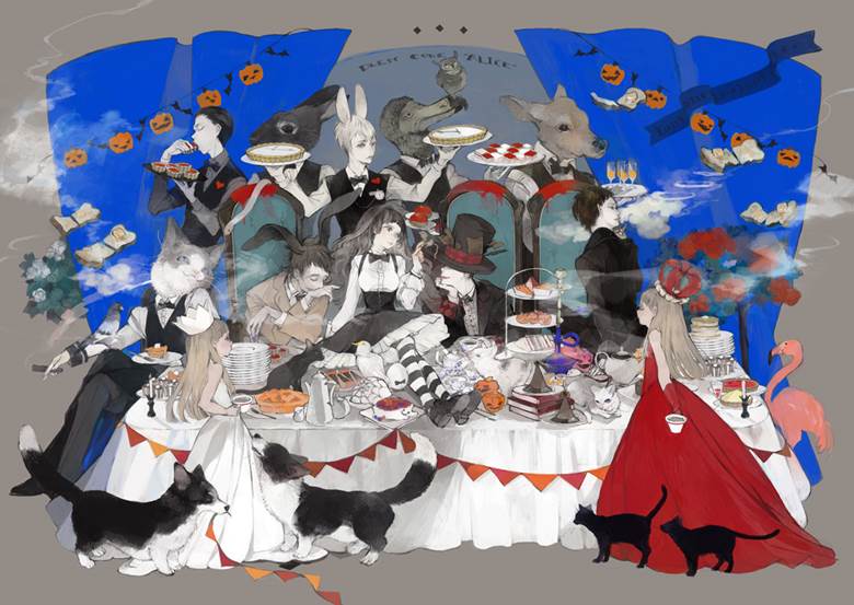 HALLOWEEN PARTY|ねこ助的万圣节插画图片