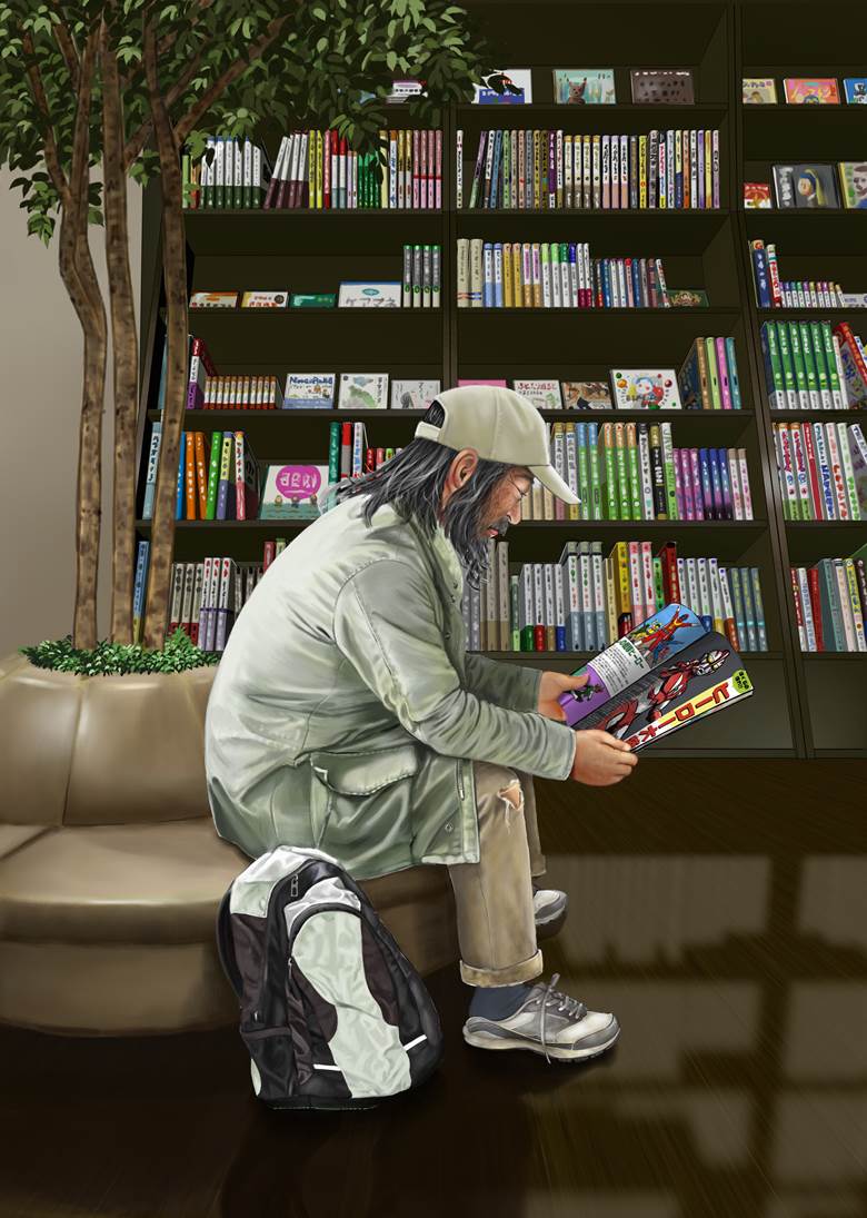 painter, 原创, bookshop, homeless, 梦