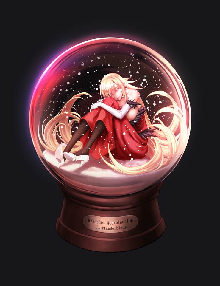 姬丝秀忒·雅赛劳拉莉昂·刃下心, large breasts, snow globe, Kizumonogatari, 化物语100收藏, 玻璃之中