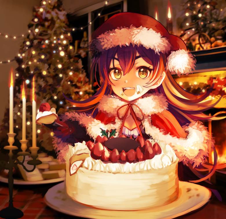 クリスマスパーティ|Tahnya的蛋糕与人物的插画图片