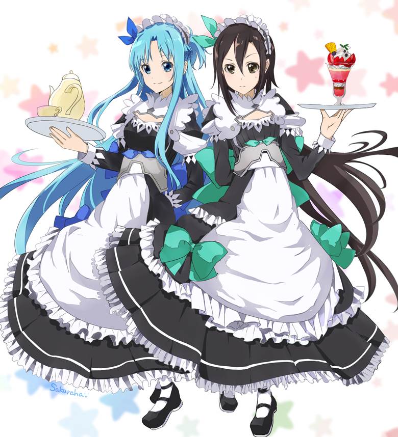 刀剑神域, 桐人, 亚丝娜, trap Kirito, Kirito/Asuna, female clothing, 女仆装, SAO 500收藏