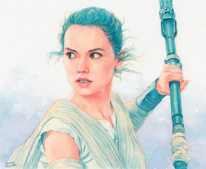 一张STARWARS,traditionalart,雷伊,theforceawakens,星球大战绘画图片