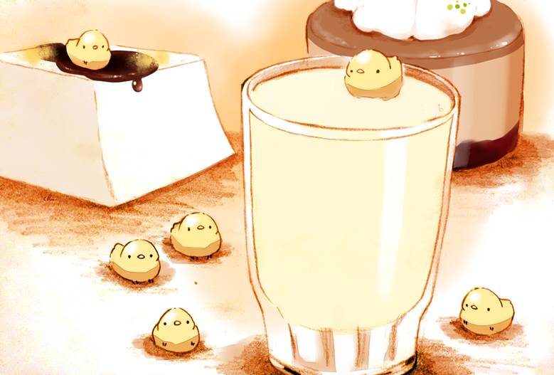 豆乳|チャイ的Pixiv甜点小鸡插画图片