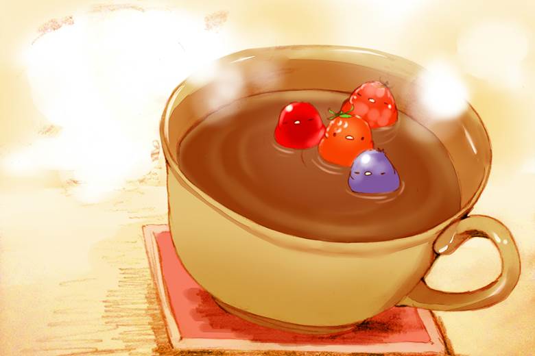 チョコレート风吕|チャイ的Pixiv甜点小鸡插画图片