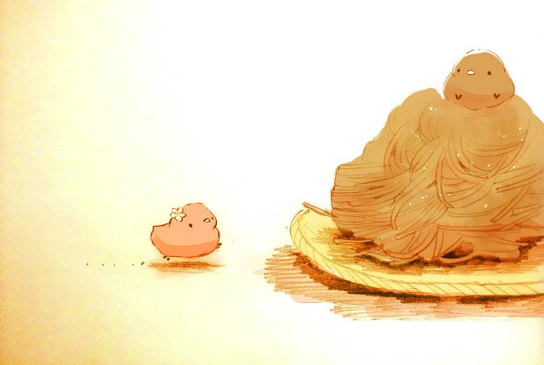 樱とおそば|チャイ的Pixiv甜点小鸡插画图片